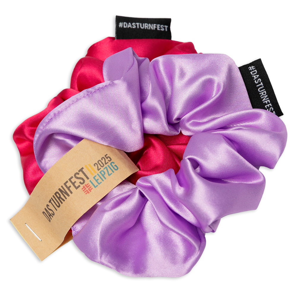 Turnfest Haarscrunchie (2er-Set) - Dunkelrosa/Lavendel