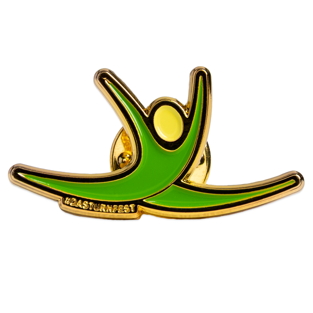 Turnfest Pin Spagatsprung - Kelly Green/Gold