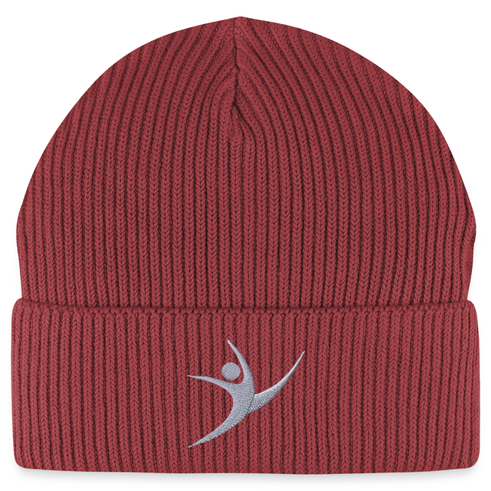 Turnfestfigur - Unisex Bio Beanie - Erdrot