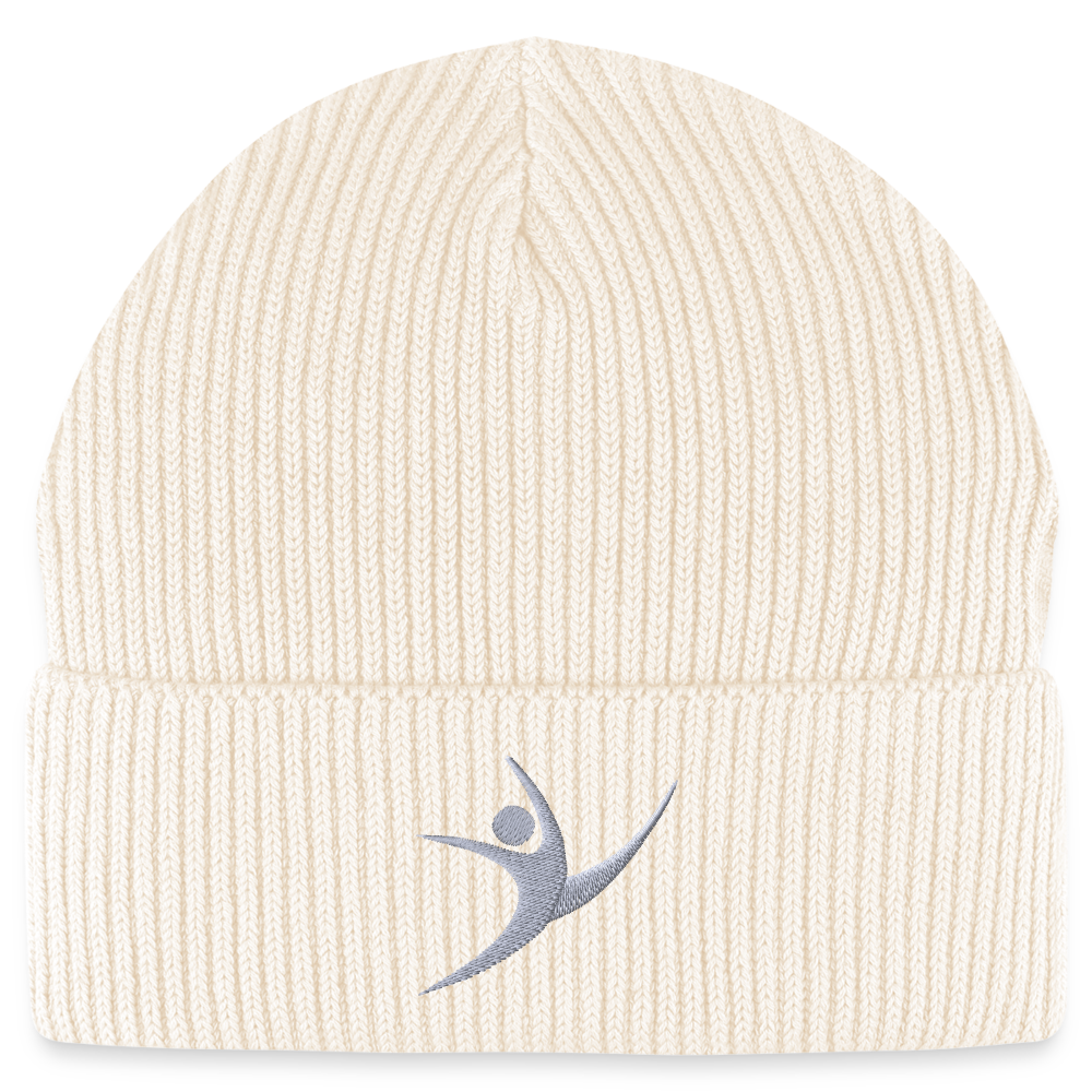 Turnfestfigur - Unisex Bio Beanie - Naturweiß