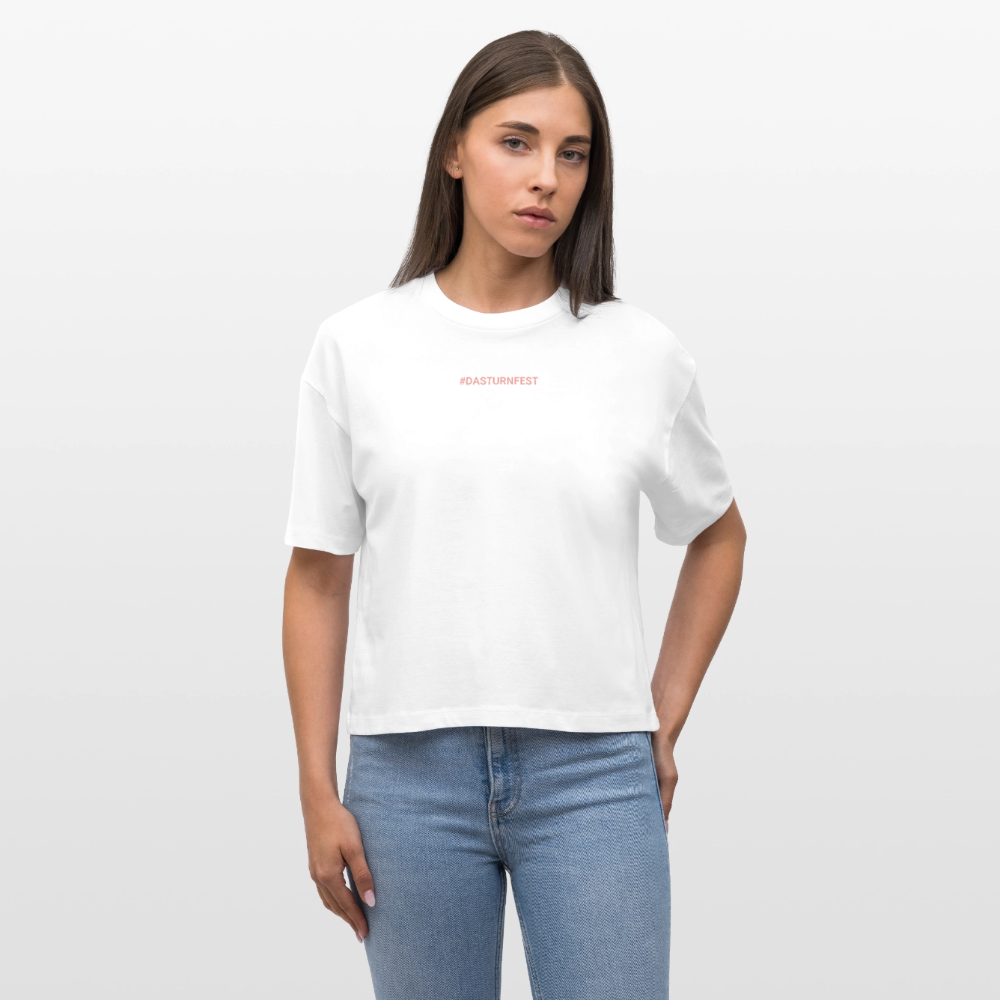 Das Turnfest 2025 (pinker Druck) - Cropped T-Shirt - Weiß