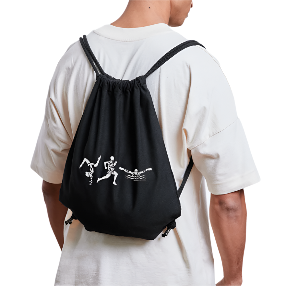 Mehrkampf - recycelter Gym Bag - Schwarz