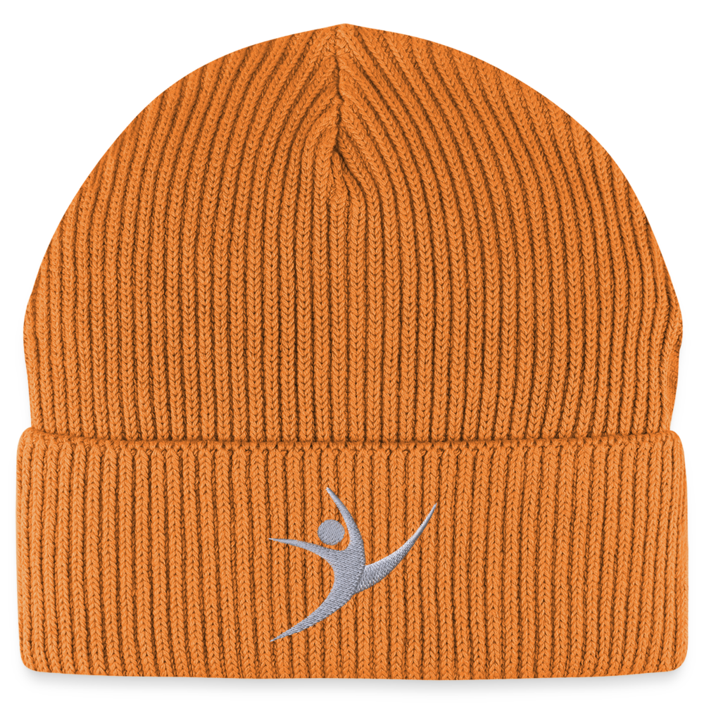 Turnfestfigur - Unisex Bio Beanie - Herbstorange
