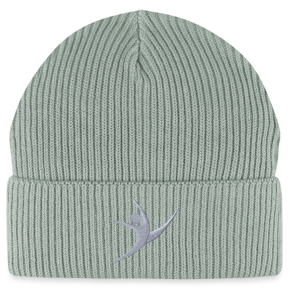 Turnfestfigur - Unisex Bio Beanie - Helles Graugrün