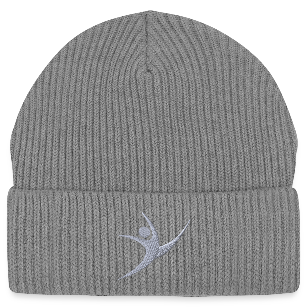 Turnfestfigur - Unisex Bio Beanie - Hellgrau marmoriert