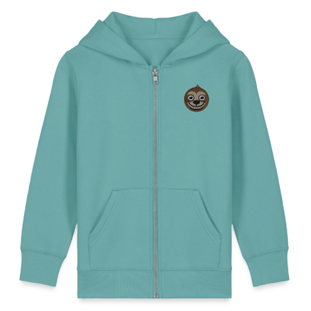 Toni das Turntier - Kinder Zipper - Teal Monstera