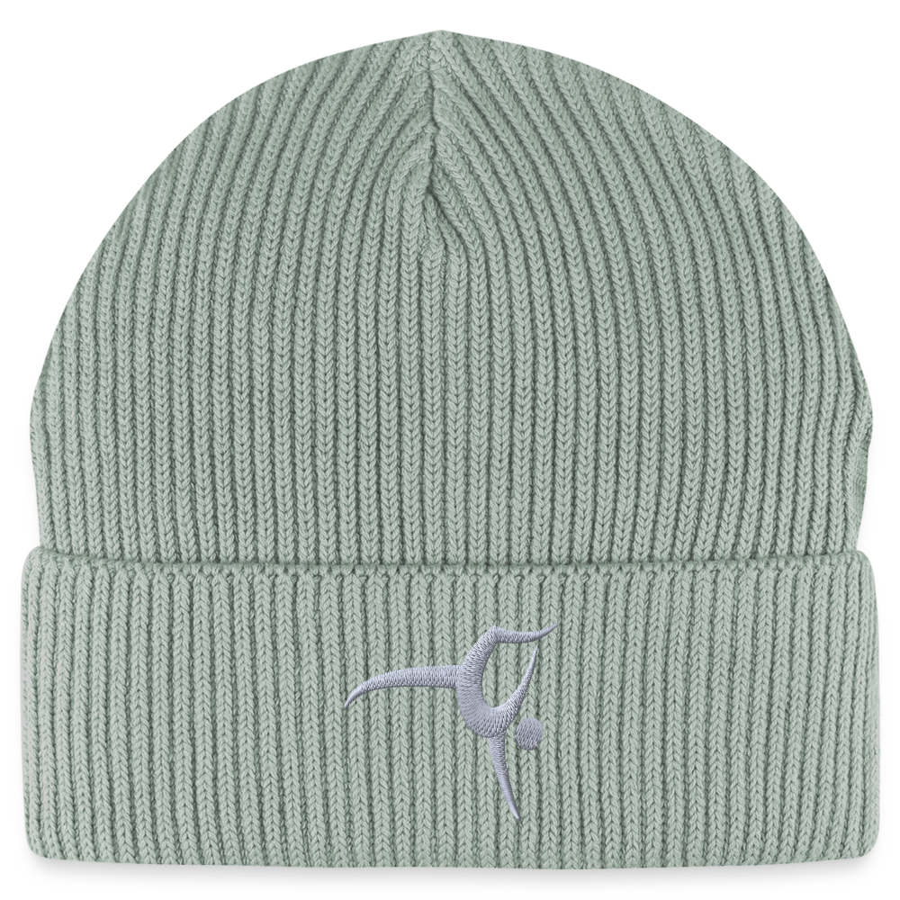 Turnfestfigur - Unisex Bio Beanie - Helles Graugrün