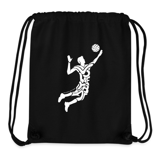 Volleyball - recycelter Gym Bag - Schwarz