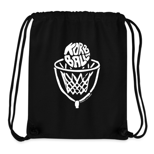 Korbball - recycelter Gym Bag - Schwarz