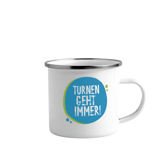 Das Turnfest - Emaille-Tasse - Weiß