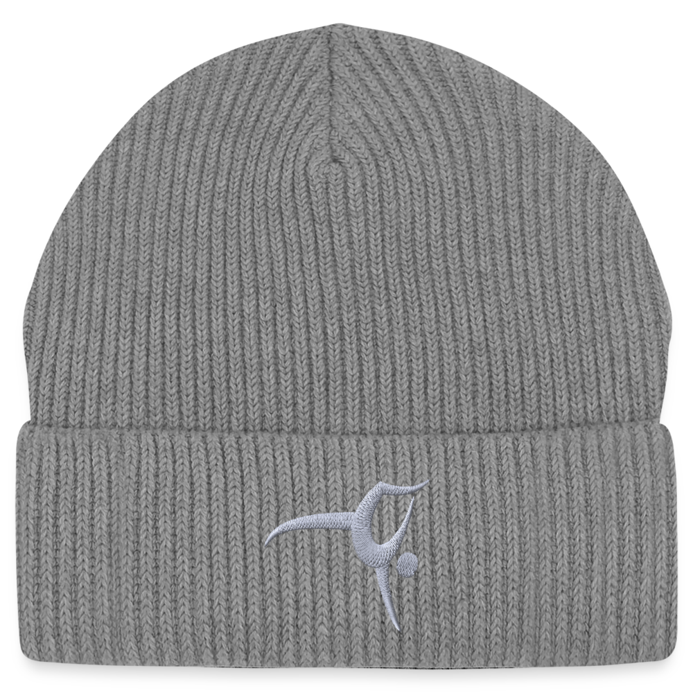 Turnfestfigur - Unisex Bio Beanie - Hellgrau marmoriert