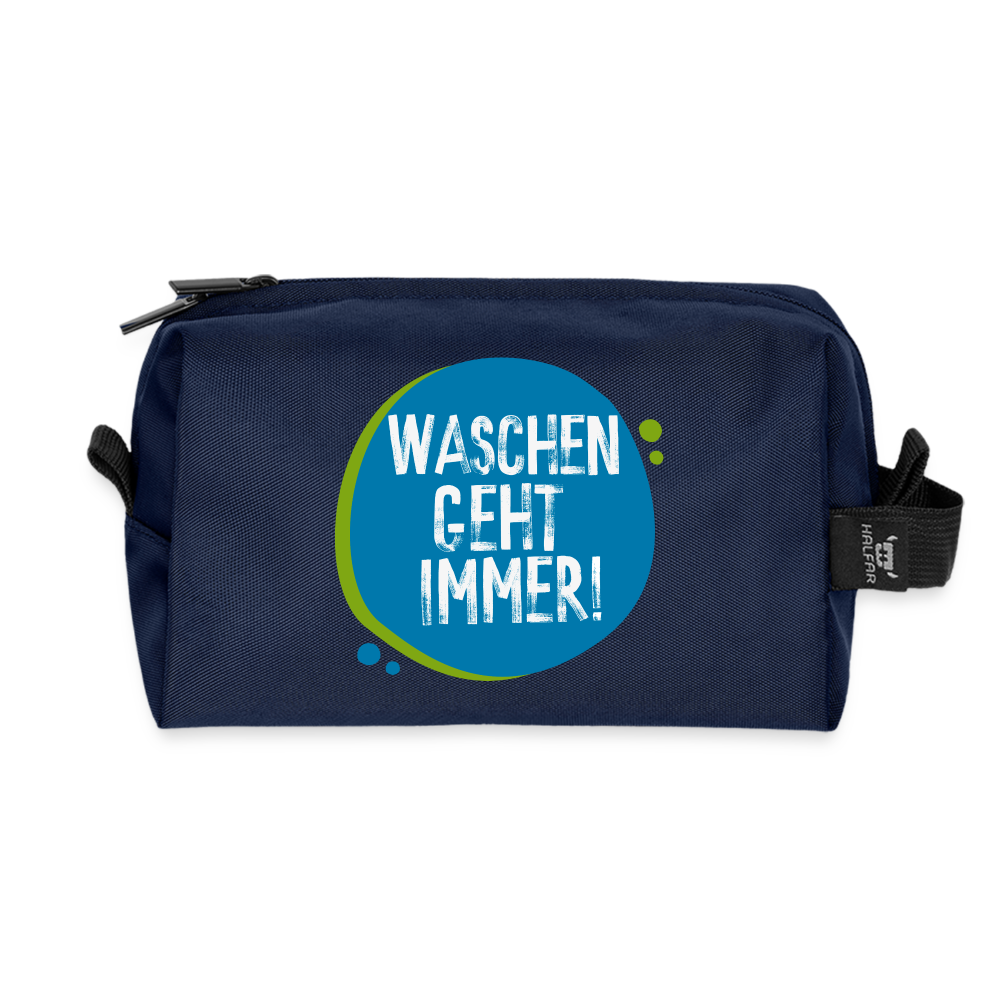 Waschen geht immer! - Recycelte Kulturtasche - Navy