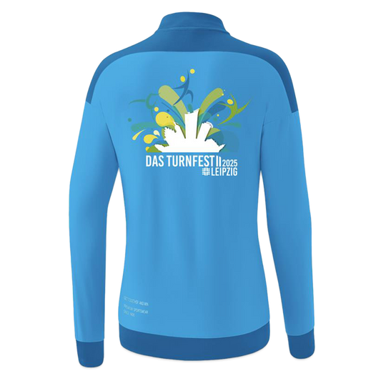 ERIMA Zip Jacke Damen - Turnfest Edition - Curacaoblau/Azurblau/Weiß