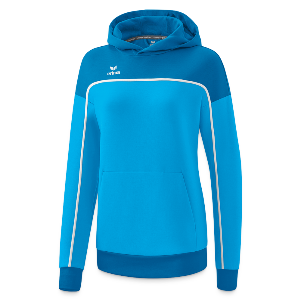 ERIMA Hoodie Damen - Turnfest Edition - Curacaoblau/Azurblau/Weiß