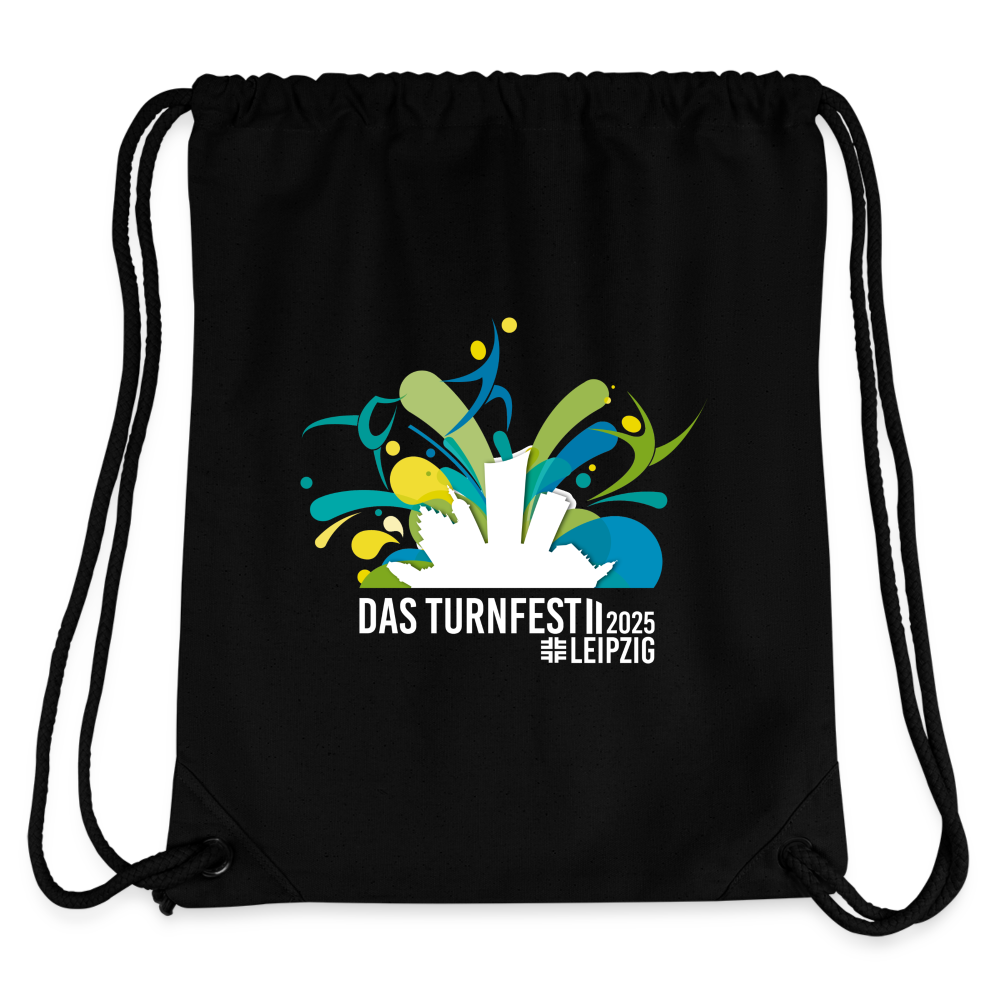 Schleuderballlspiel - recycelter Gym Bag - Schwarz