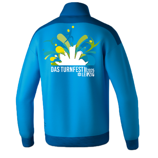 ERIMA Zip Jacke Kinder - Turnfest Edition - Curacaoblau/Azurblau/Weiß