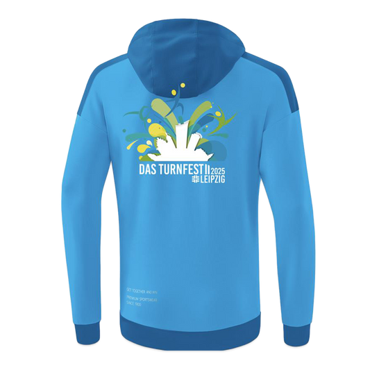 ERIMA Hoodie Herren - Turnfest Edition - Curacaoblau/Azurblau/Weiß