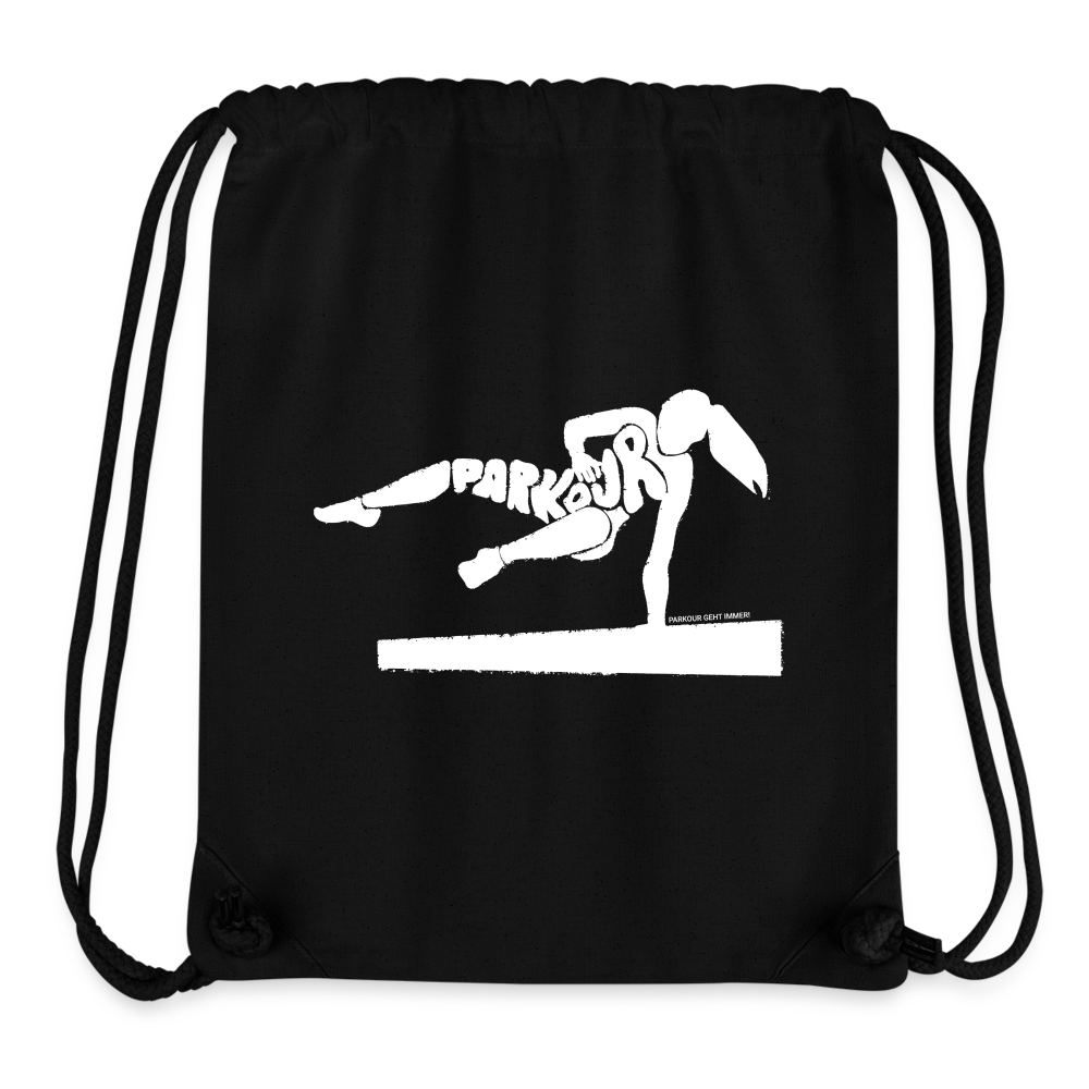 Parkour - recycelter Gym Bag - Schwarz