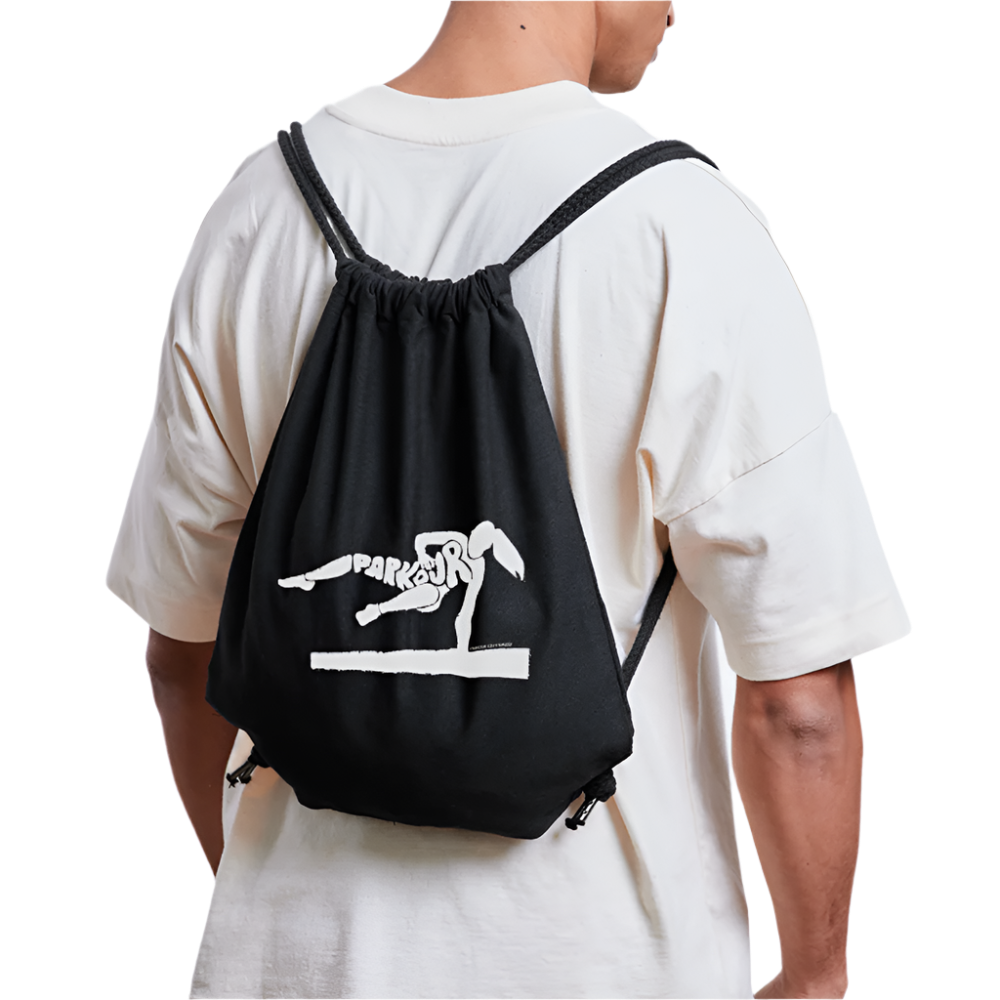 Parkour - recycelter Gym Bag - Schwarz