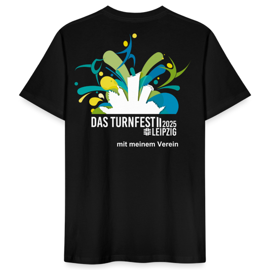 Personalisierbares Turnfest Verein-T-Shirt - Schwarz