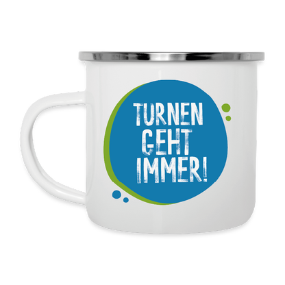 Turnen geht immer! - Emaille-Tasse