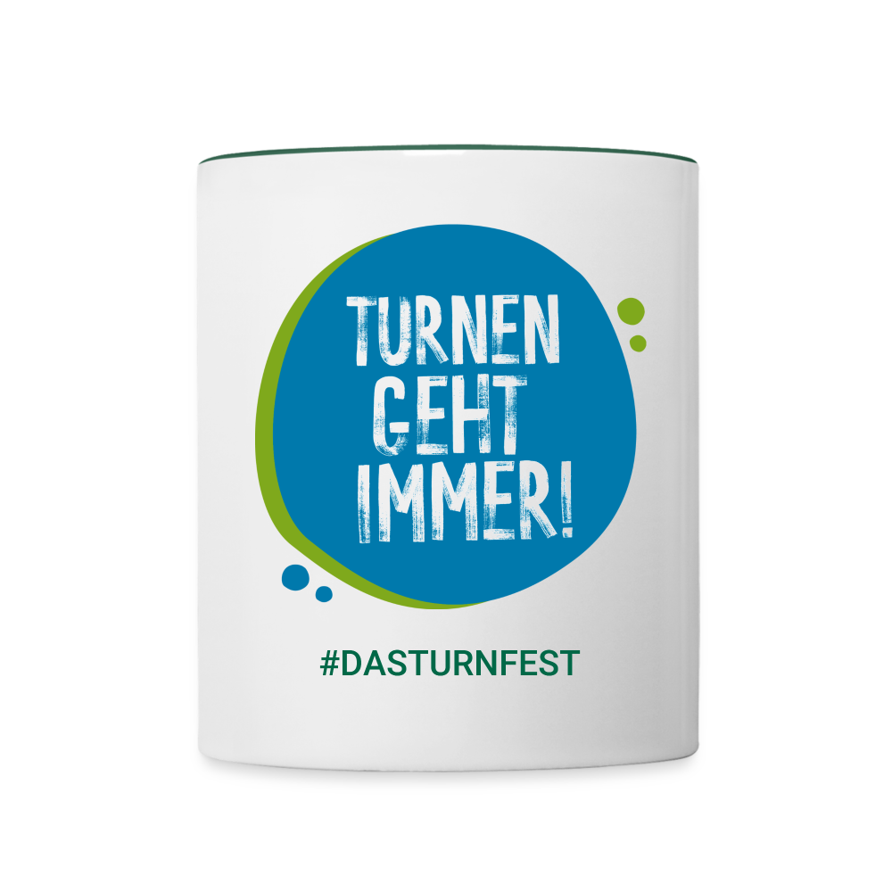 Turnen geht immer! - Tasse - Weiß/Dunkelgrün