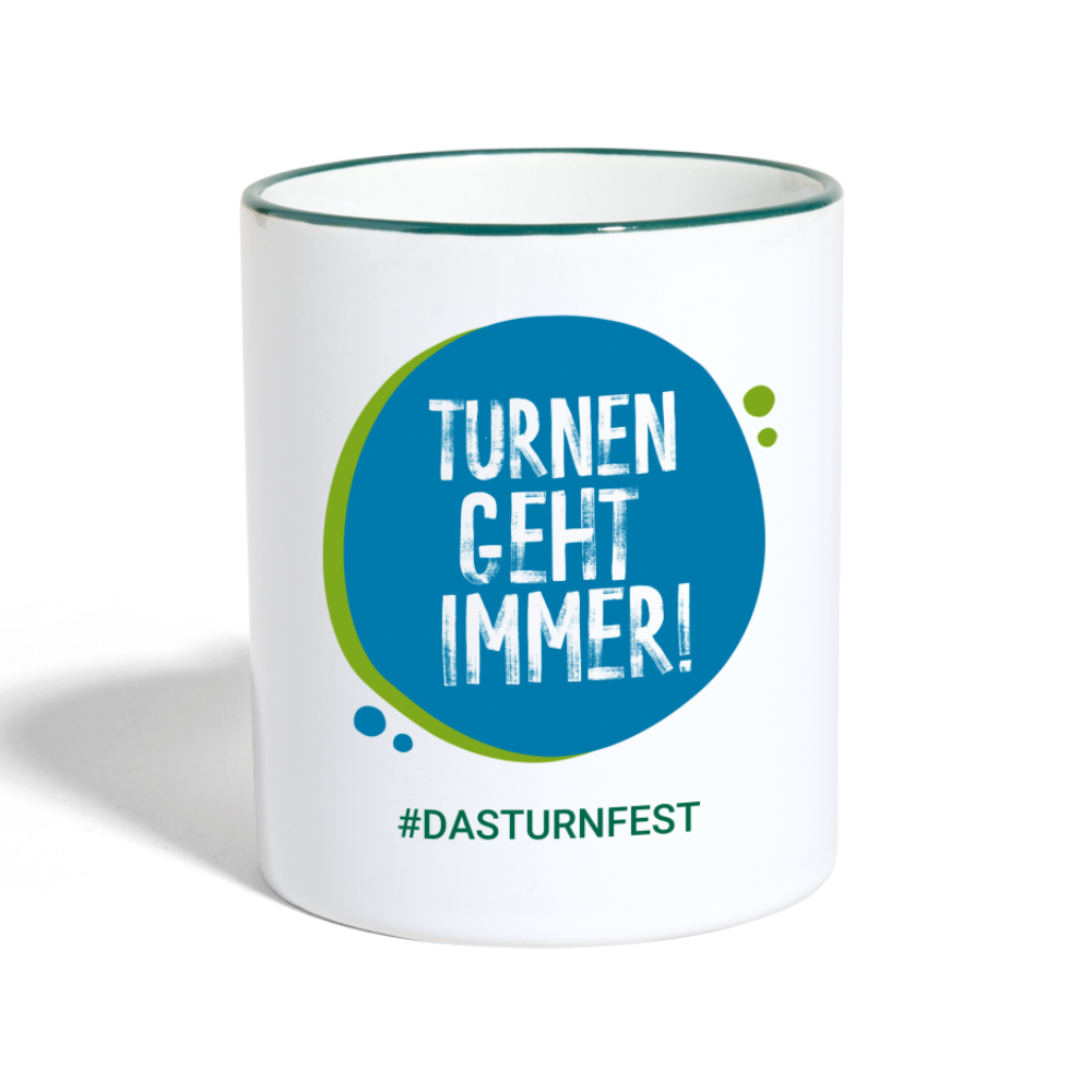 Turnen geht immer! - Tasse - Weiß/Dunkelgrün