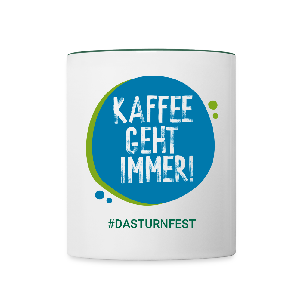 Kaffee geht immer! - Tasse - Weiß/Dunkelgrün