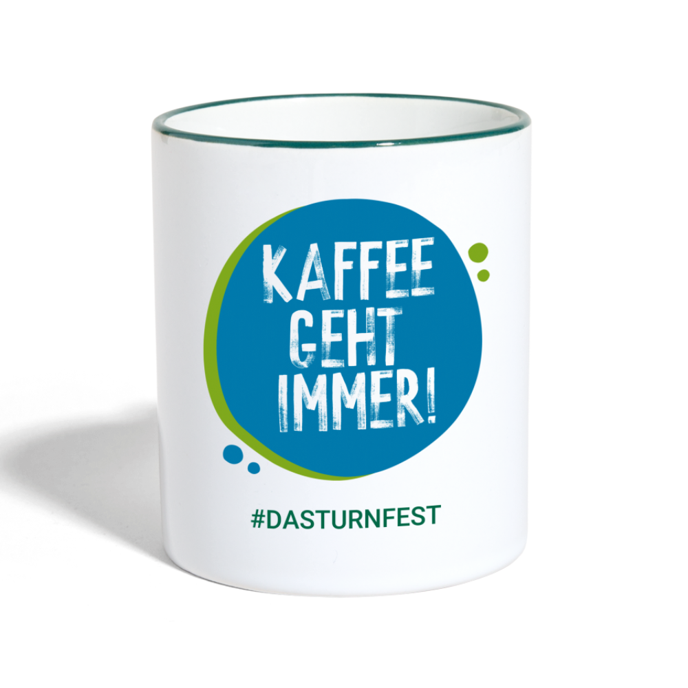 Kaffee geht immer! - Tasse - Weiß/Dunkelgrün